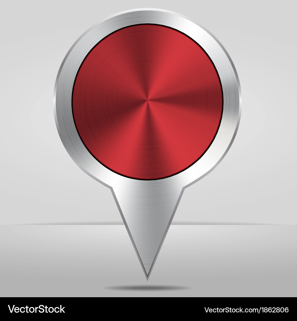 Silver Map Pointer Icon vector image