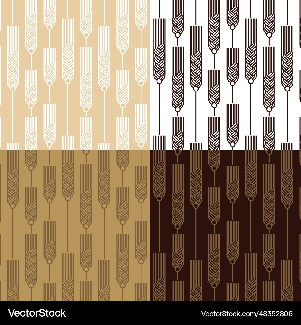 Spikelets seamless patterns backgrounds vector image