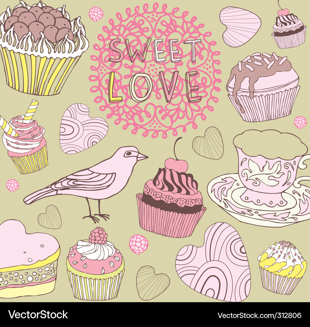 Sweet dessert Royalty Free Vector Image - VectorStock