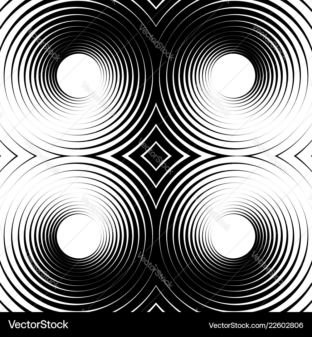Symmetrical repeatable pattern with concentric Symmetrical repeatable pattern with concentric vector image