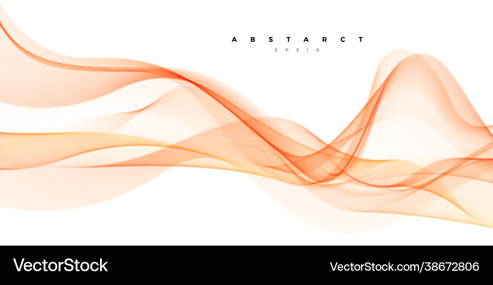 Wave element with abstract orange lines vector image