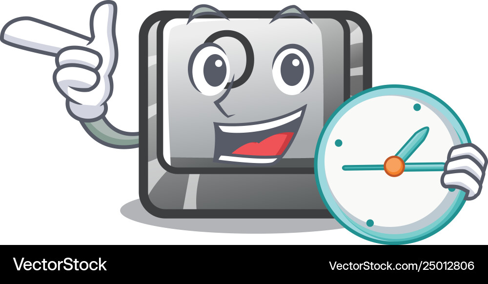 With clock button o on a game character vector image
