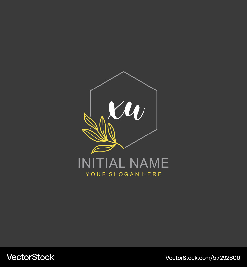 Xu initial logo templates with botanical elements Xu initial logo templates with botanical elements vector image
