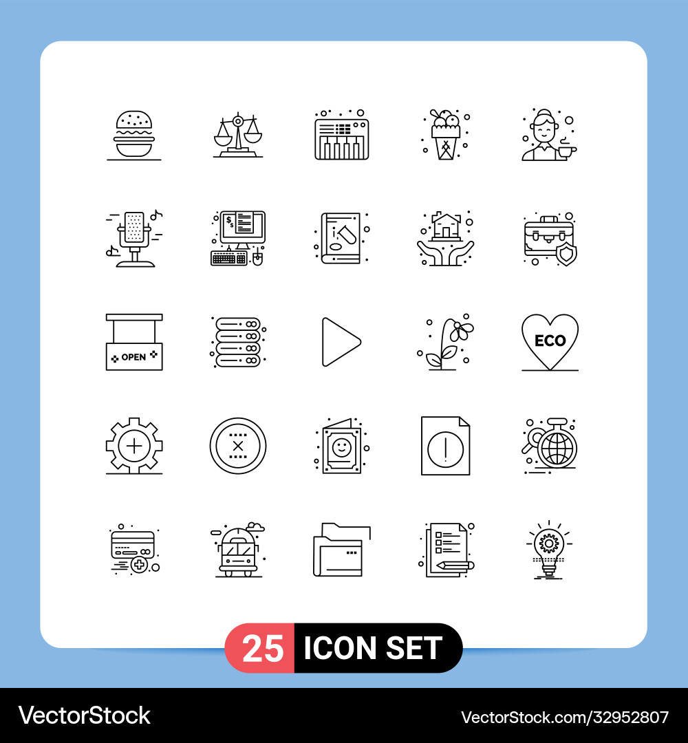 25 universal lines set for web and mobile Vector Image