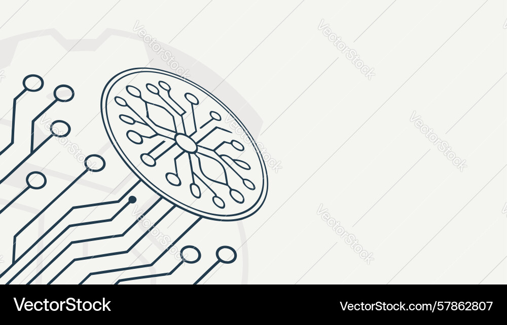 Abstract circuit board with radiating light Vector Image
