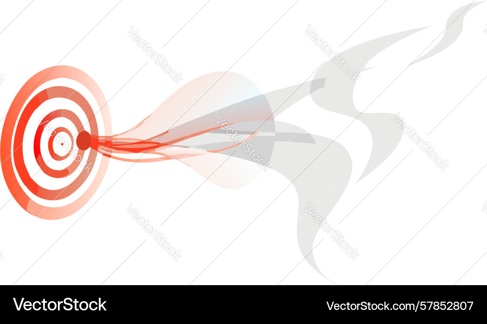Abstract target with dynamic smoke trails arrow vector image