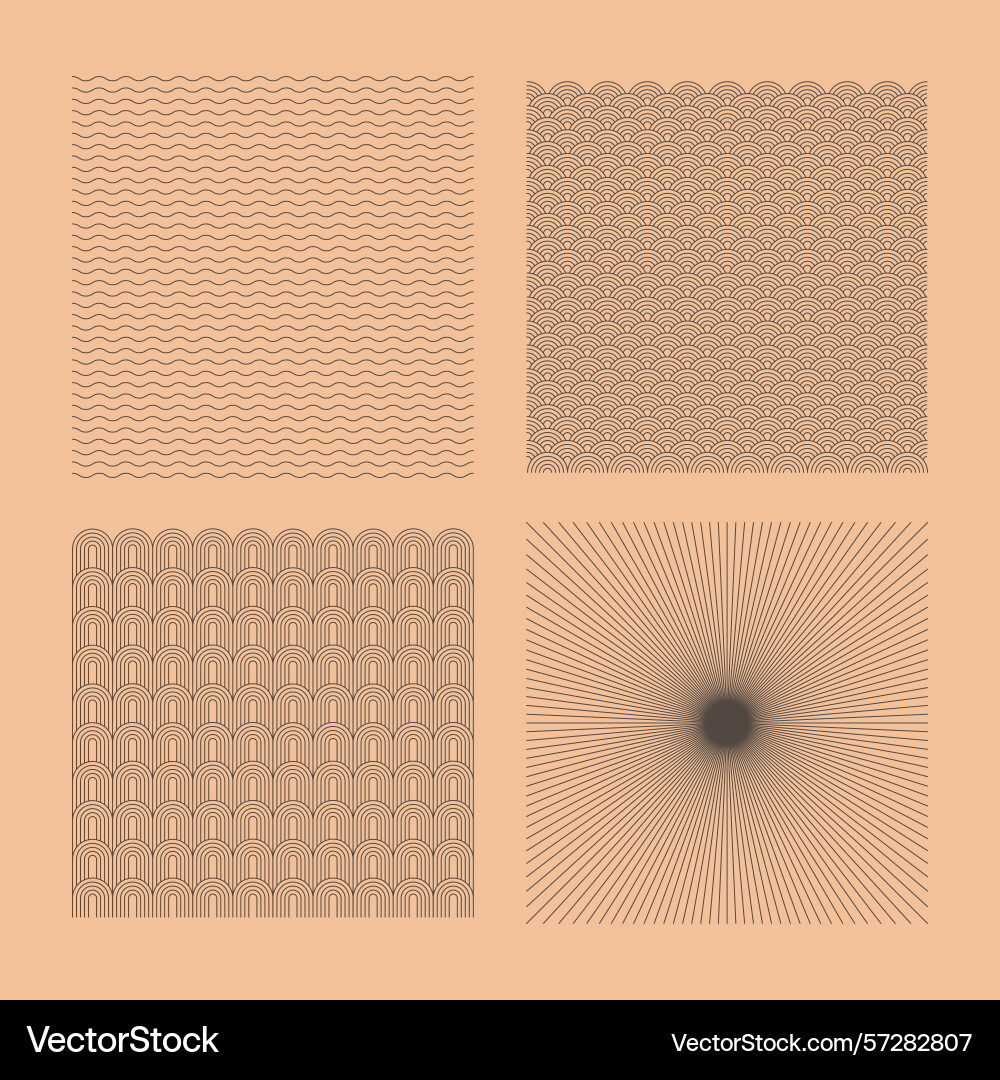 Abstract textures in linear simple style - sun vector image