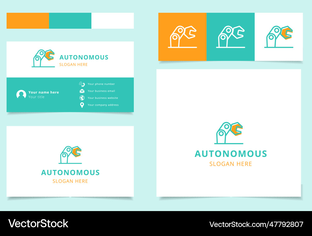 Autonomous logo design with editable slogan Autonomous logo design with editable slogan vector image