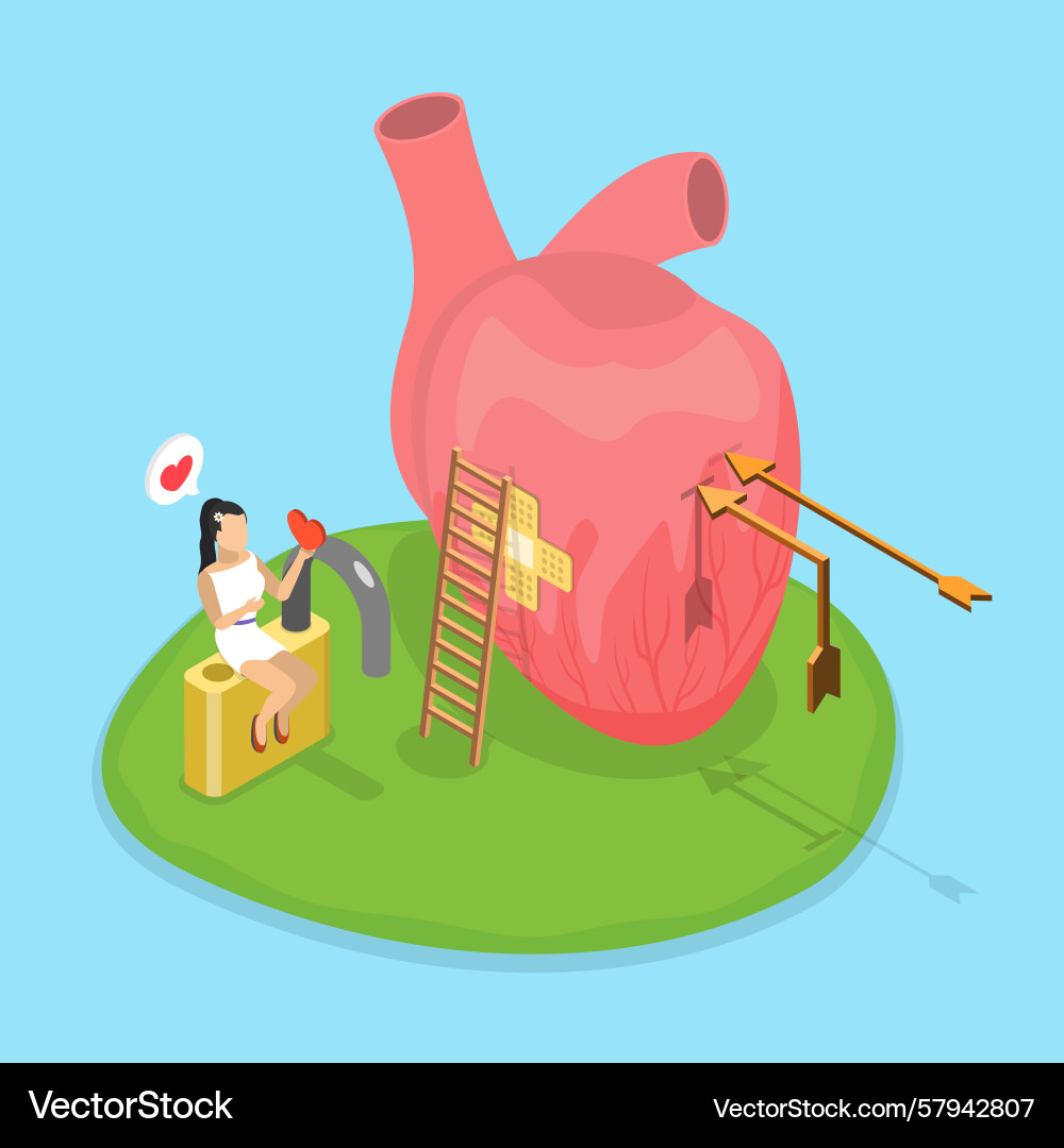 Avoidant Attachment - 3D Isometric Vector Image