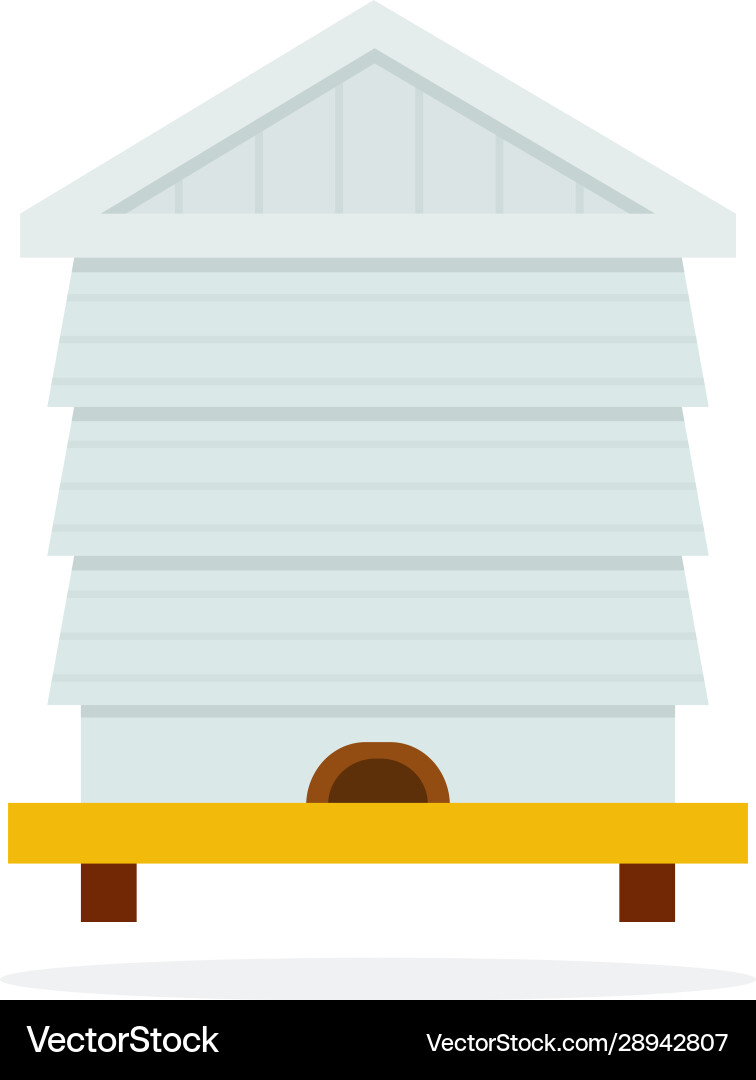 Bee hive flat material design isolated object Bee hive flat material design isolated object Vector Image