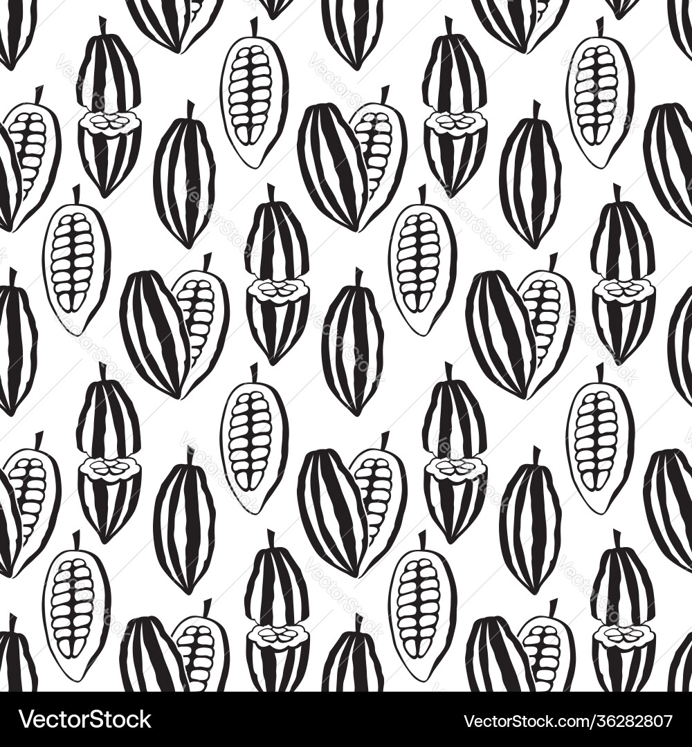 Cocoa seamless pattern vector image