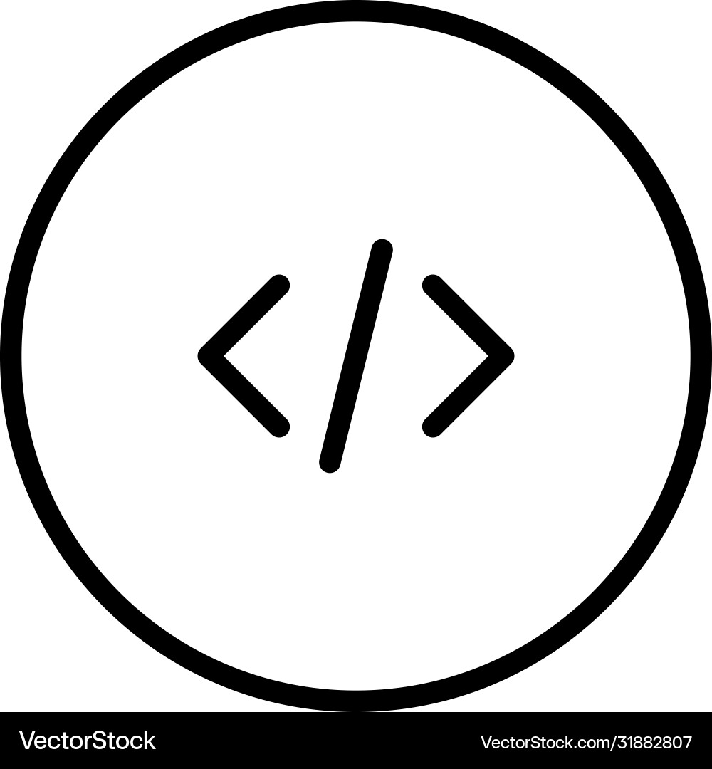Code line icon Code line icon Vector Image