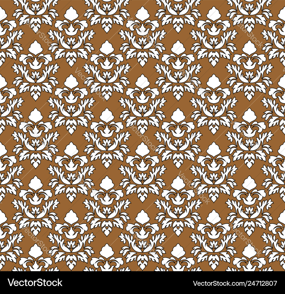 Damask seamless outline pattern Damask seamless outline pattern vector image