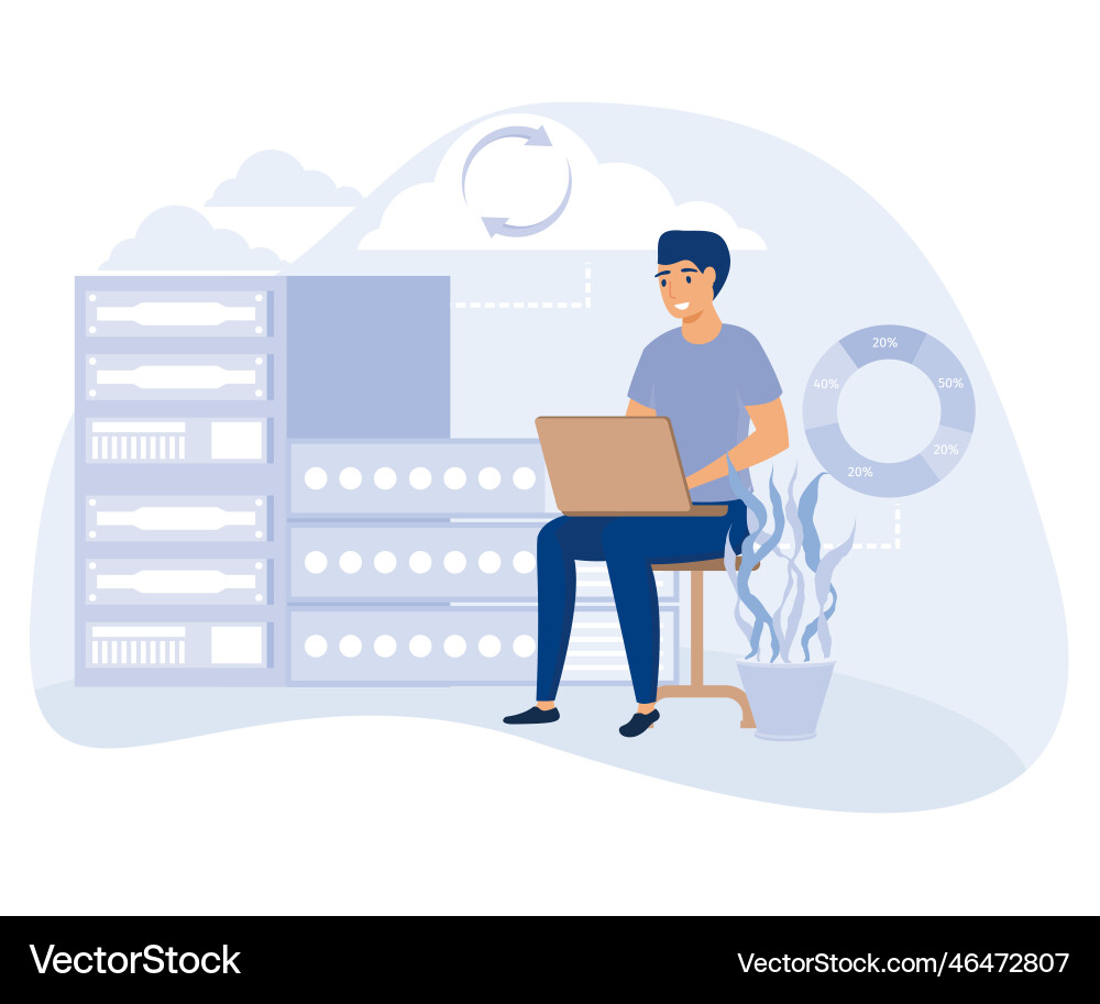 Data backup software concept cyber security vector image