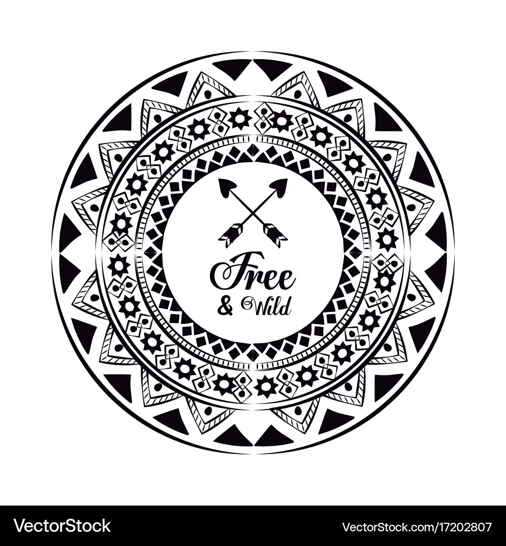 Decorative boho pattern background Vector Image