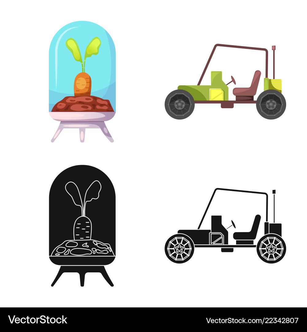 Design of mars and space symbol set vector image
