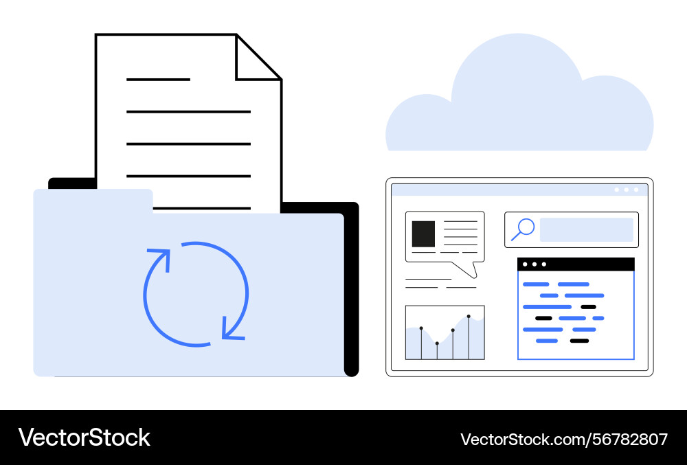 Document synchronization with cloud storage Document synchronization with cloud storage Vector Image