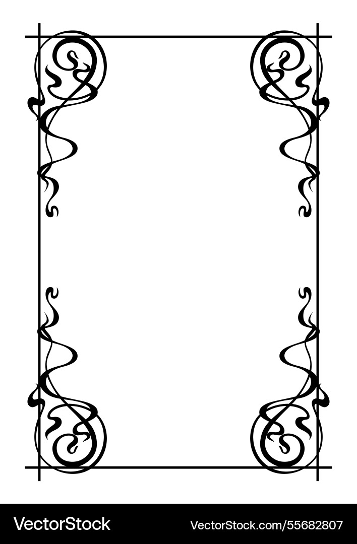 Frame in art nouveau style decorative curl Frame in art nouveau style decorative curl vector image