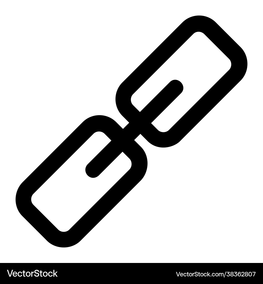 Hyperlink icon in line style for any projects Hyperlink icon in line style for any projects vector image