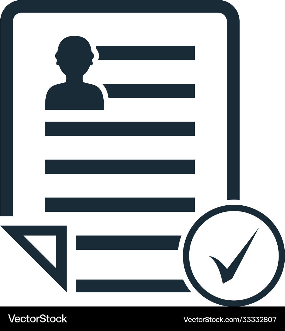 Paper document user applicant icon logo template Vector Image
