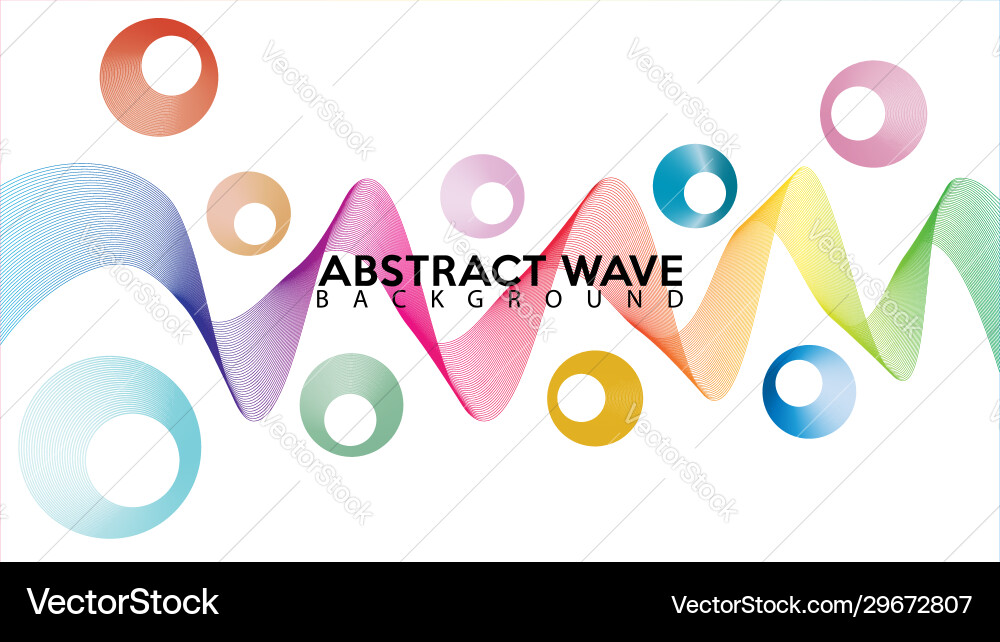 Rainbow abstract wave line background design Rainbow abstract wave line background design vector image