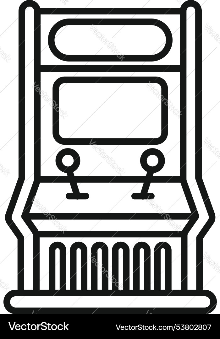 Retro arcade game machine playing gaming line icon Vector Image