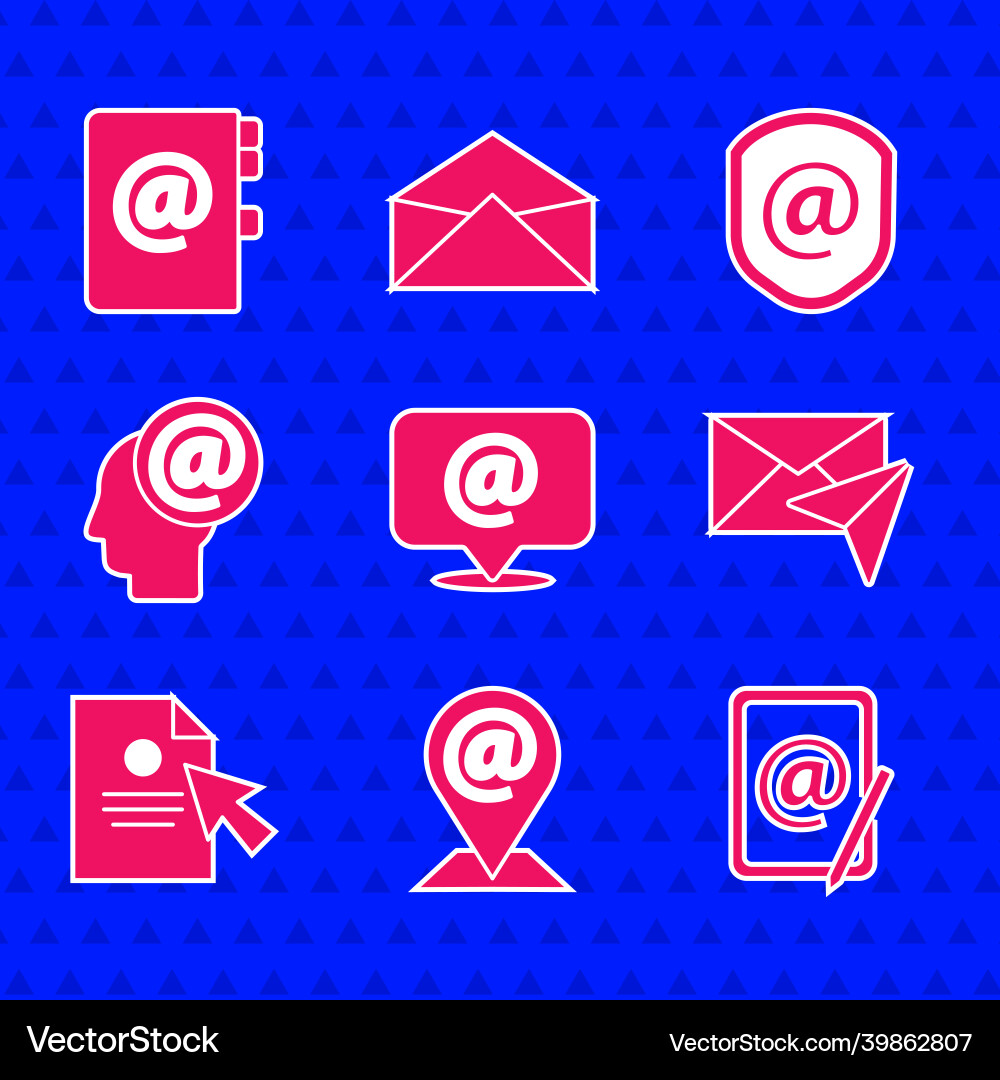 Set mail and e-mail location envelope document Set mail and e-mail location envelope document vector image