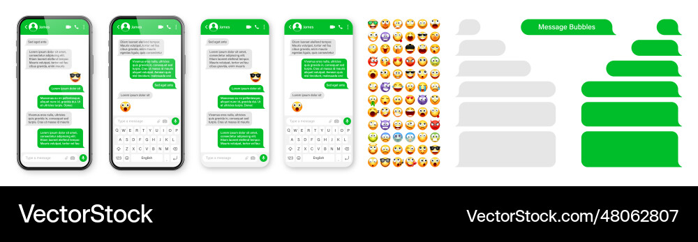 Smartphone messaging app user interface design Smartphone messaging app user interface design vector image