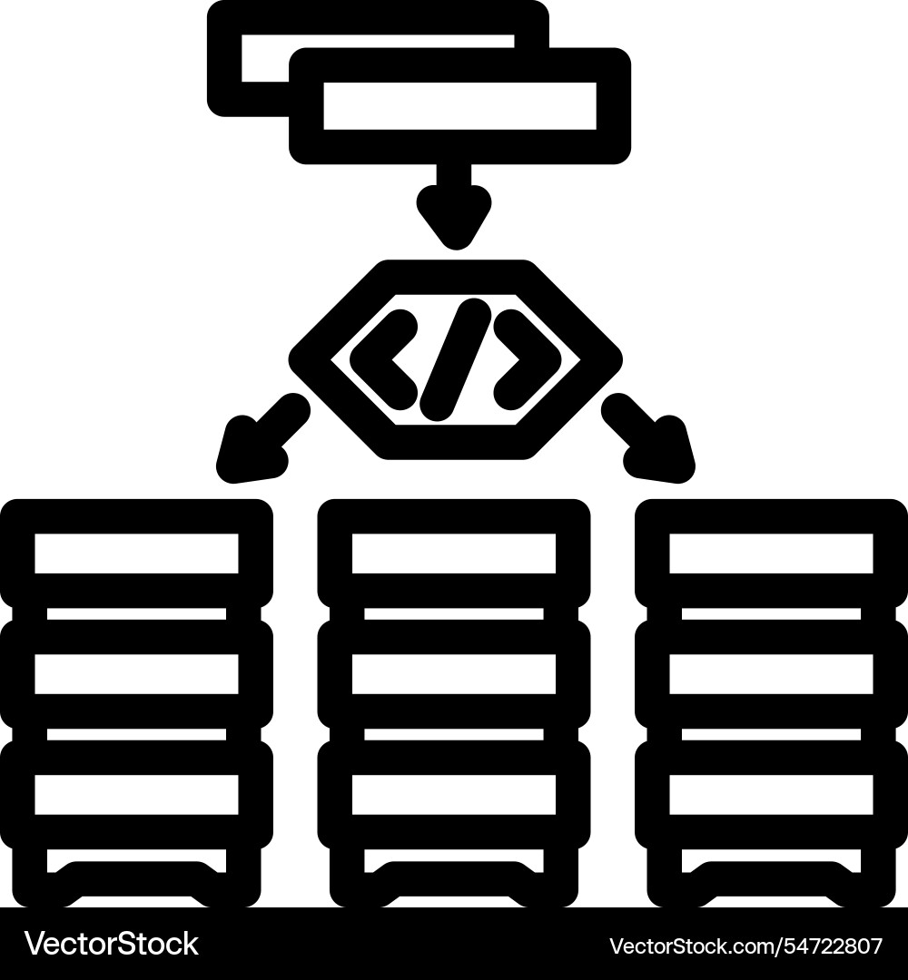 Software defined network data center line icon Software defined network data center line icon vector image