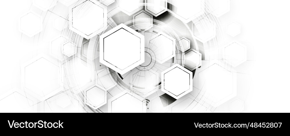 Technology banner design with hexagons abstract Technology banner design with hexagons abstract vector image