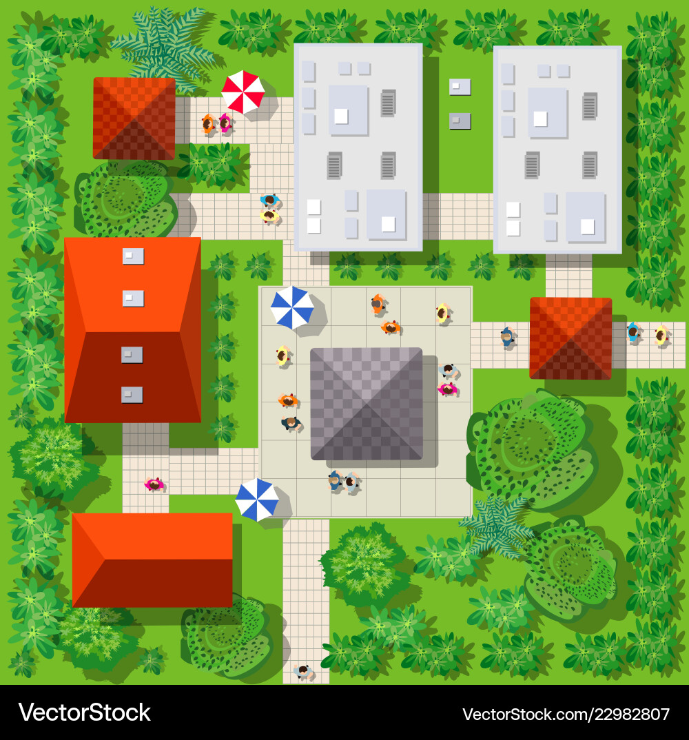 Top view of the colorful Top view of the colorful vector image