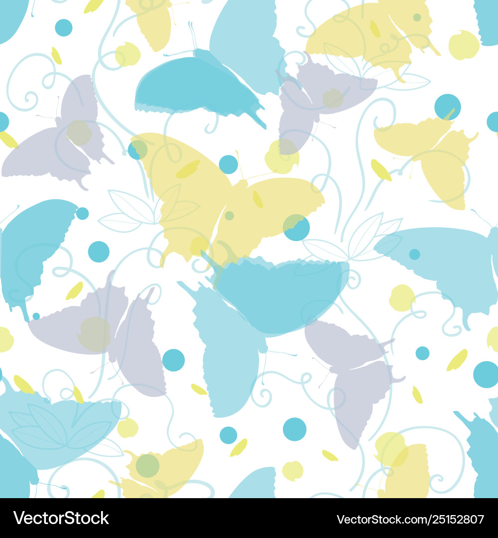 White pattern with butterfly White pattern with butterfly Vector Image