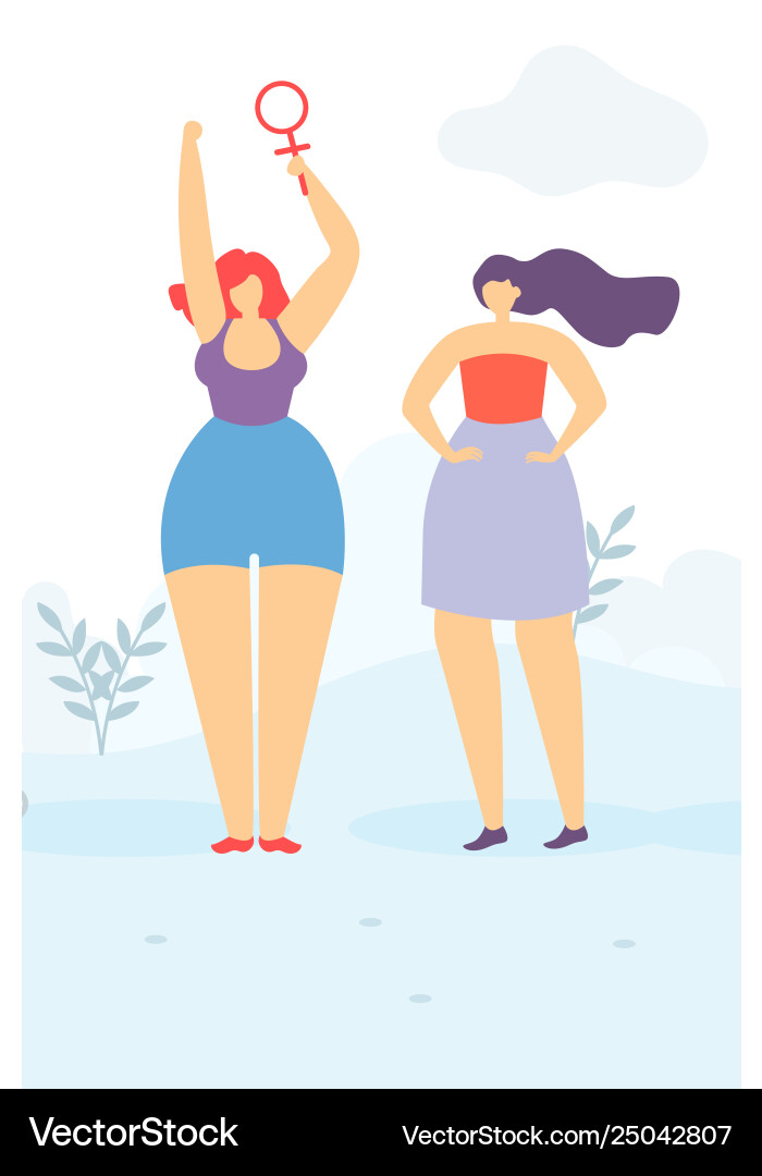 Ziemlich Cartoon Frauen floral Stil feminismus poster Ziemlich Cartoon Frauen floral Stil feminismus poster vektorbild