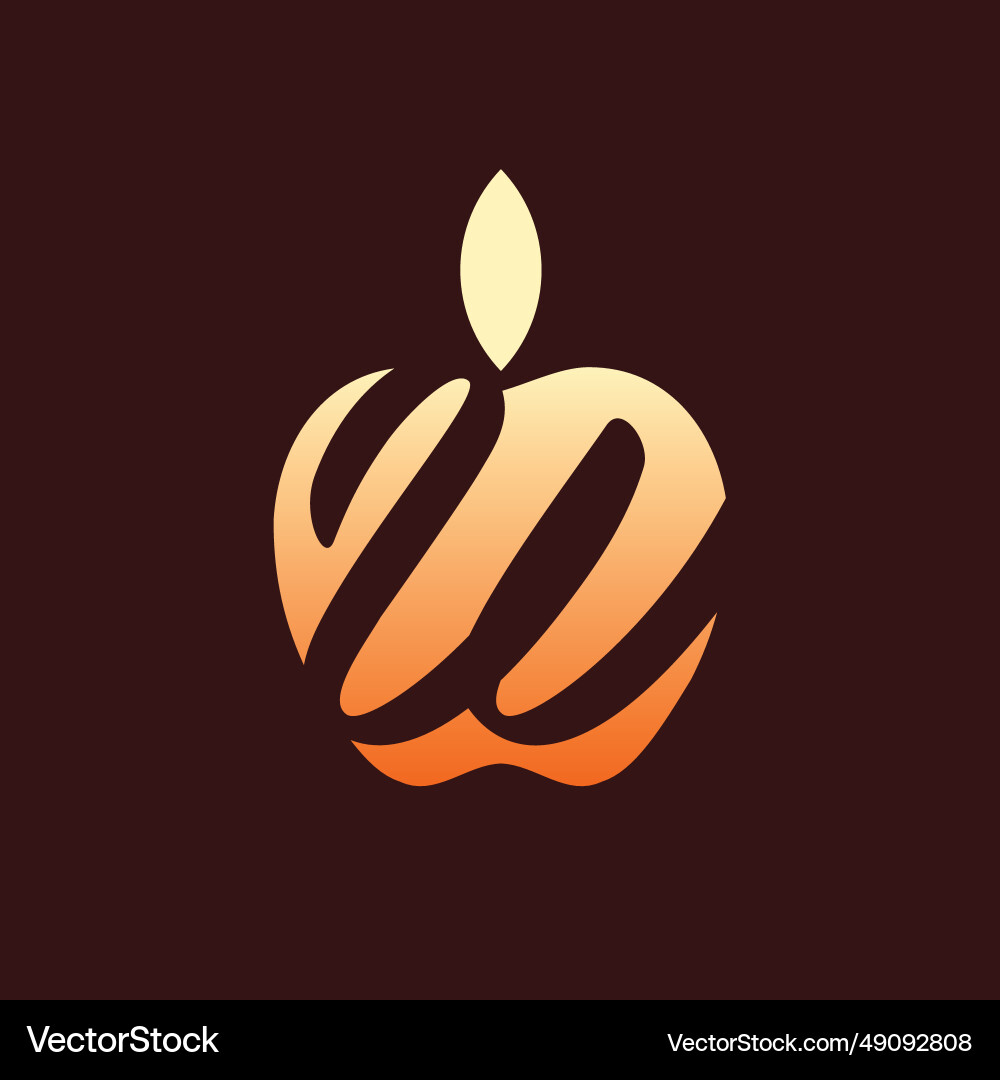 Abstract letter w apple logo template Abstract letter w apple logo template vector image