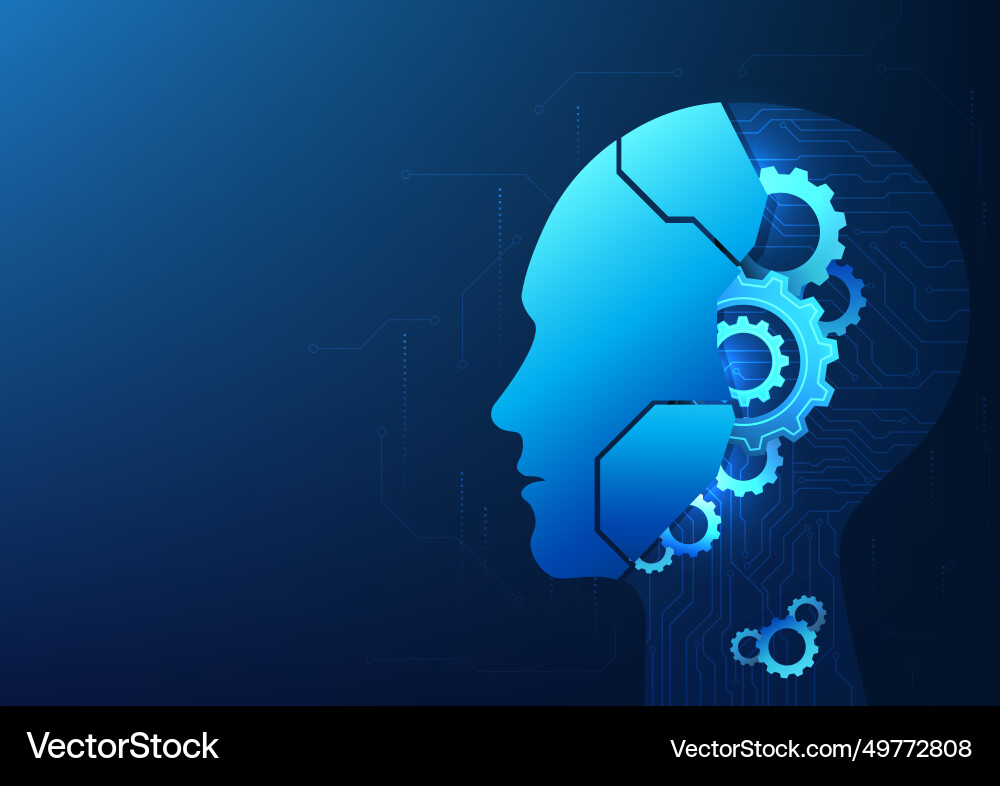 Artificial intelligence technology a robot vector image