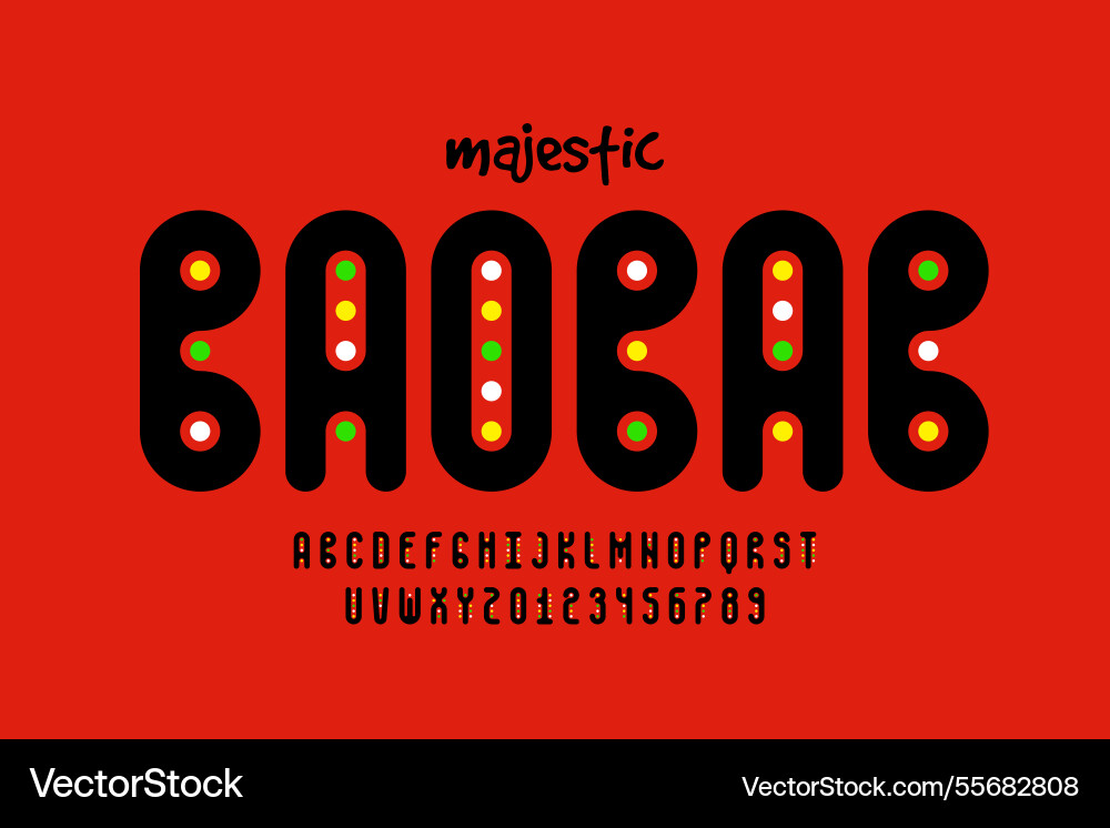 Baobab african Stil Schrift Design Alphabet Baobab african Stil Schrift Design Alphabet vektorbild