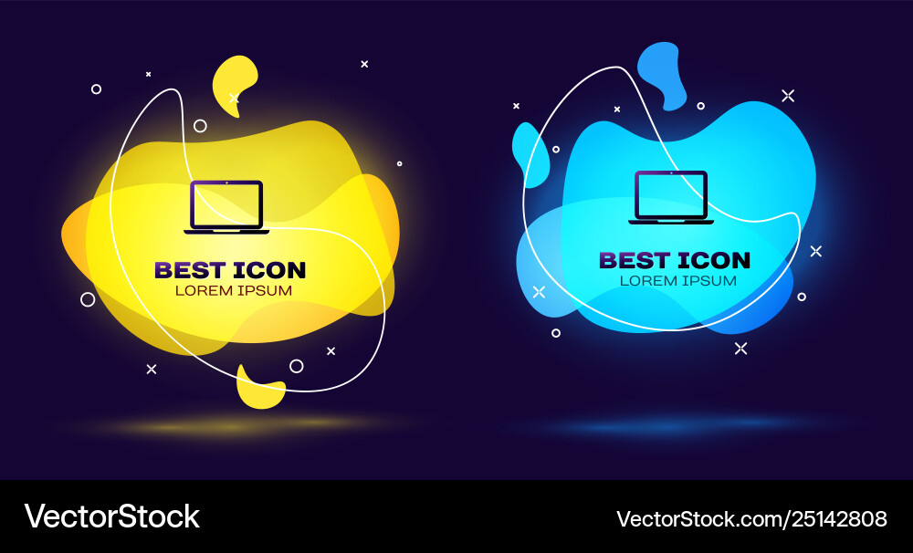 Black laptop icon isolated computer notebook Vector Image