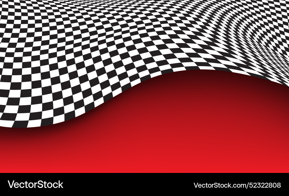 Checkered flag wave curve on red background Checkered flag wave curve on red background Vector Image