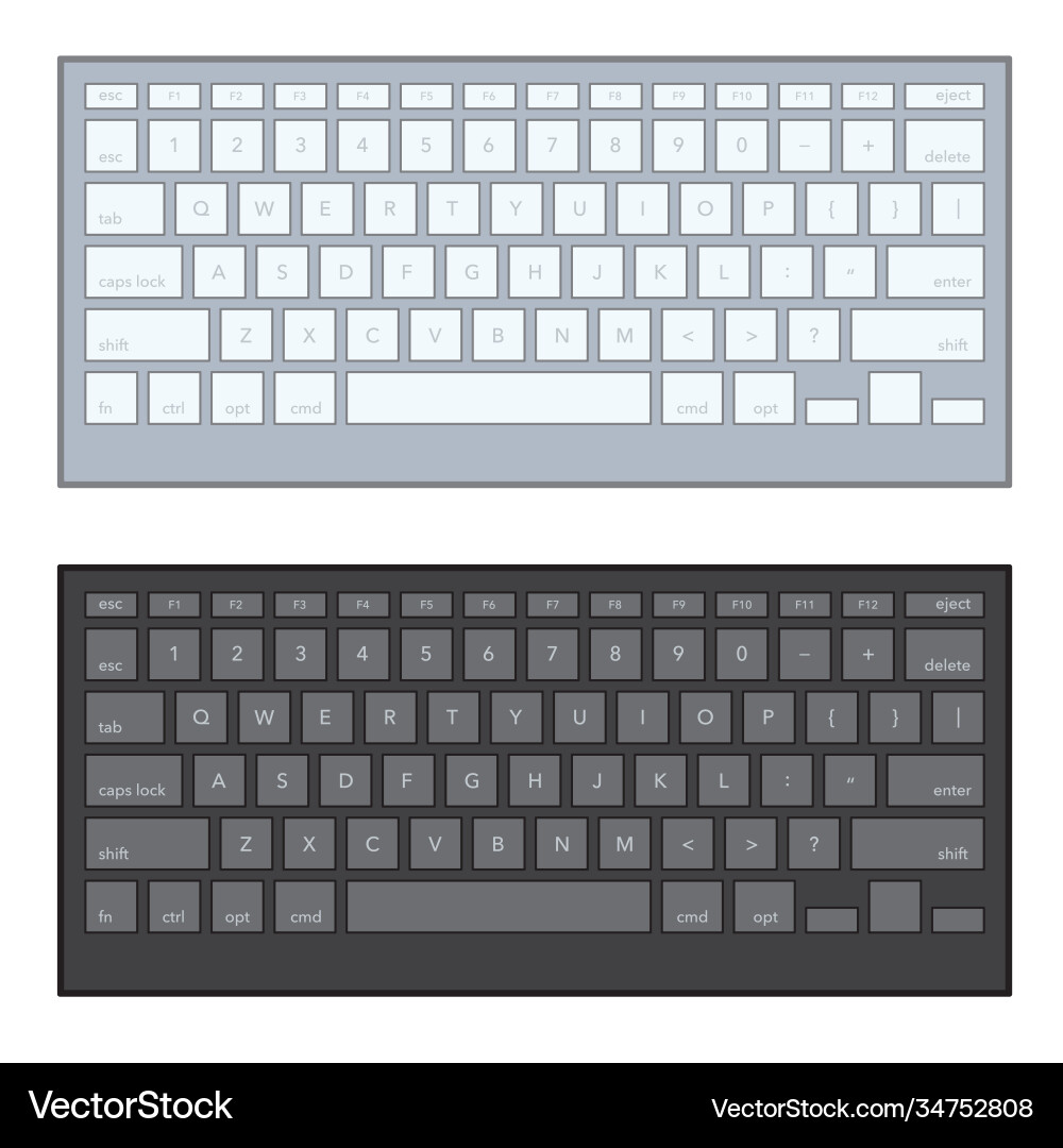 Computer keyboard isolated on white Vector Image