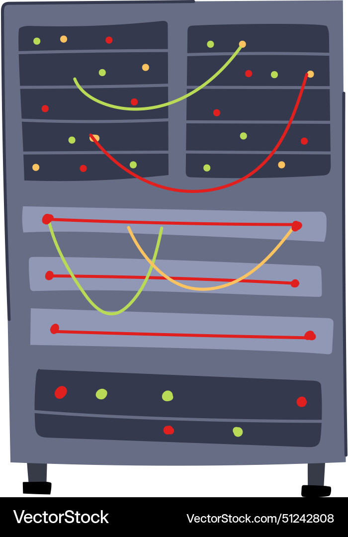 Database server rack cartoon Database server rack cartoon Vector Image