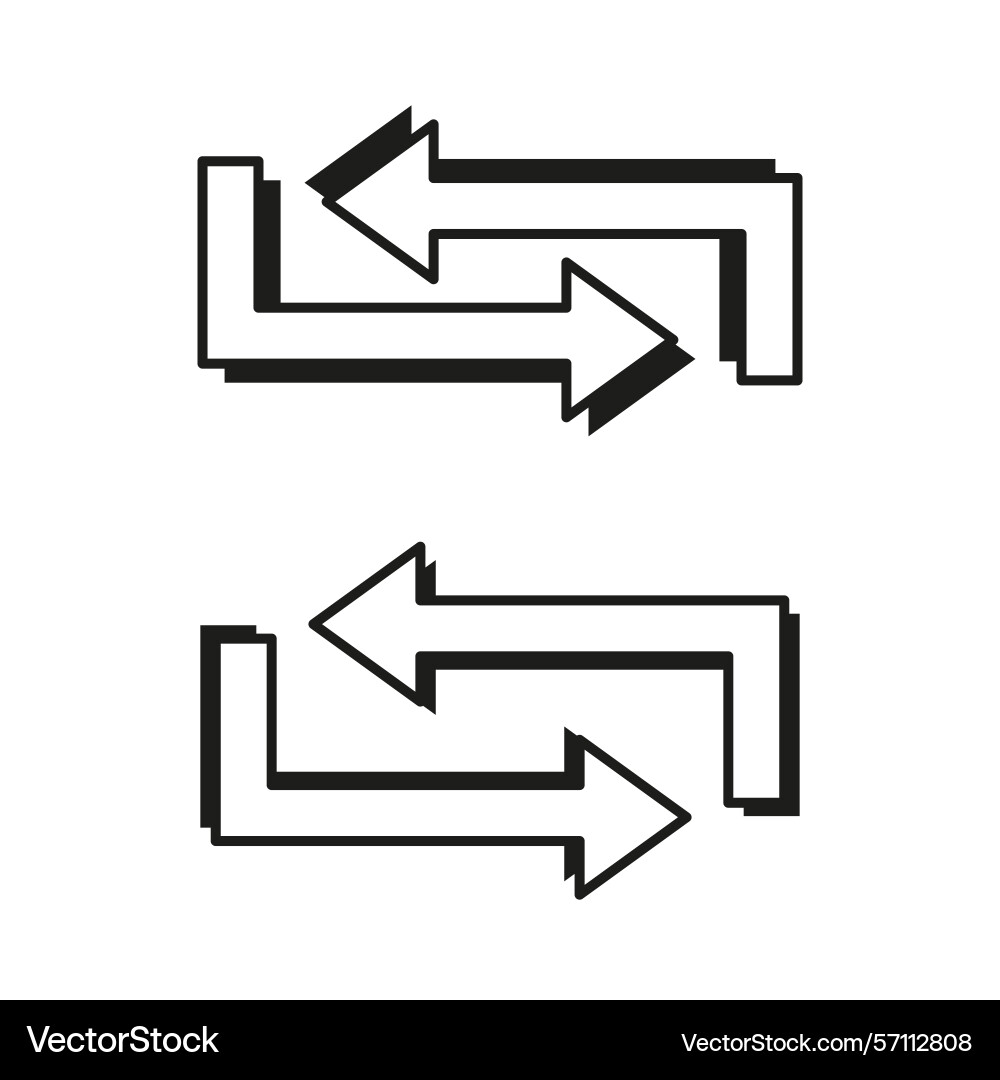 Double arrow set return movement symbol opposite Double arrow set return movement symbol opposite vector image