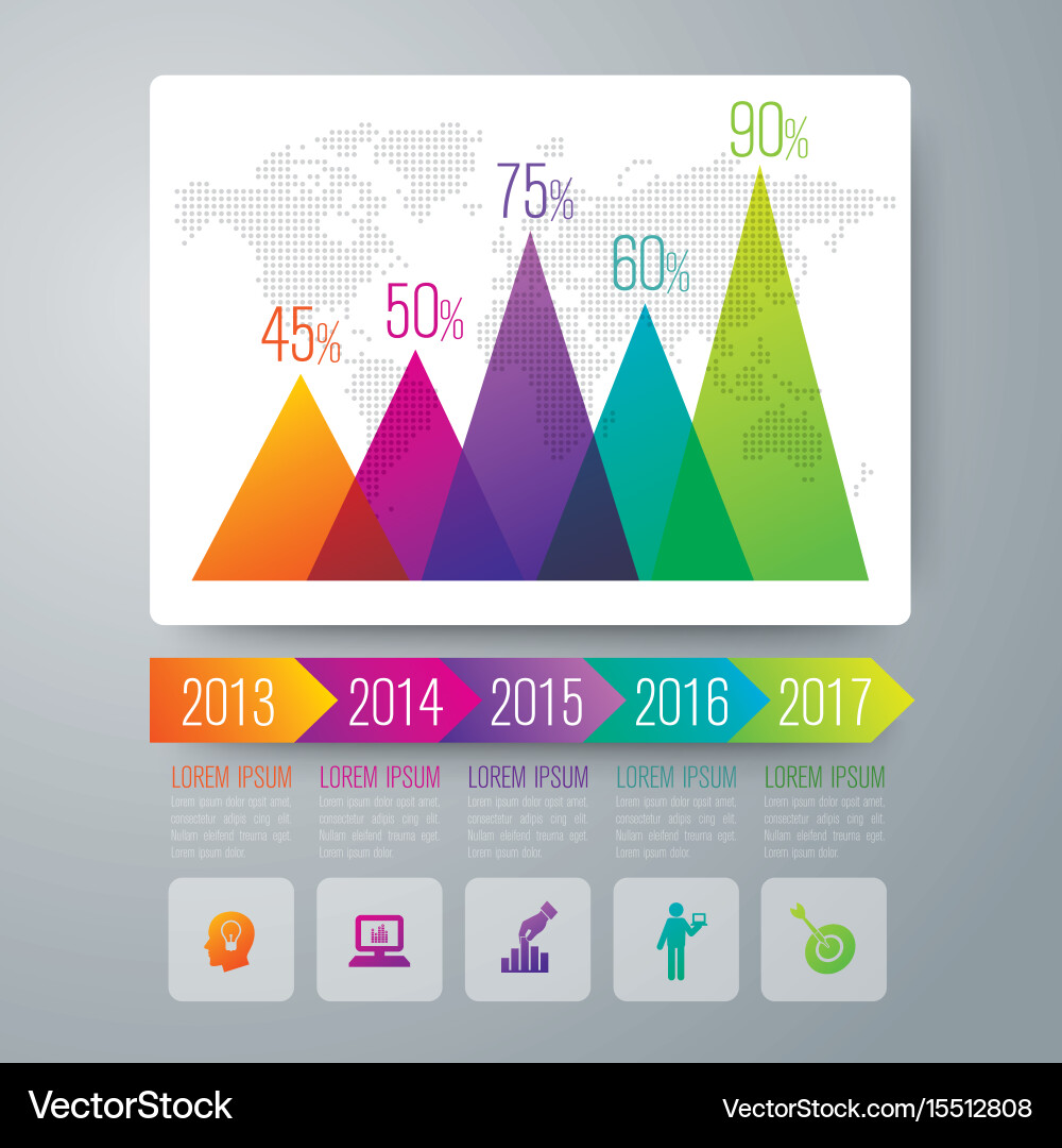 Graph design with 5 options vector image