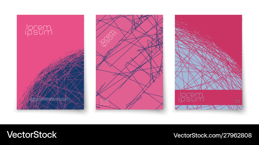 Minimalist lines geometric abstract background set vector image