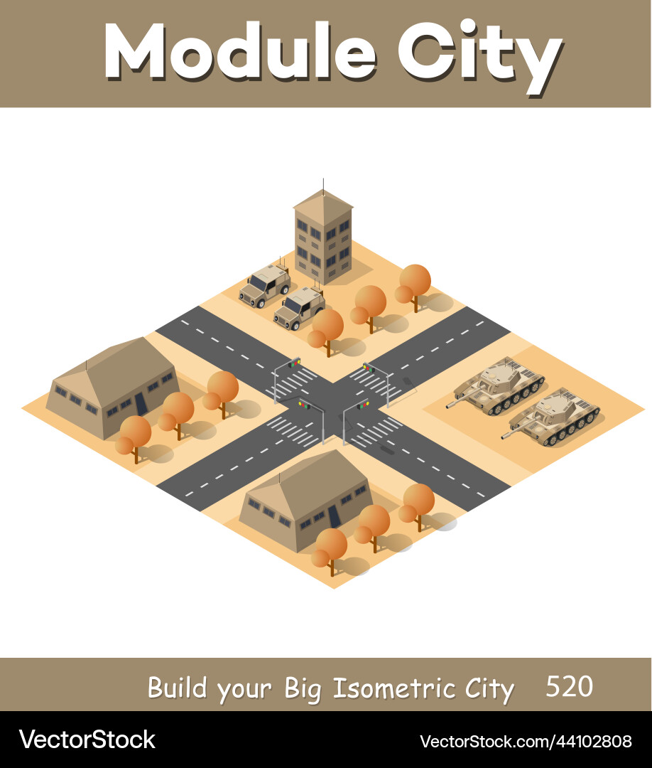 Module base camp object element for building vector image