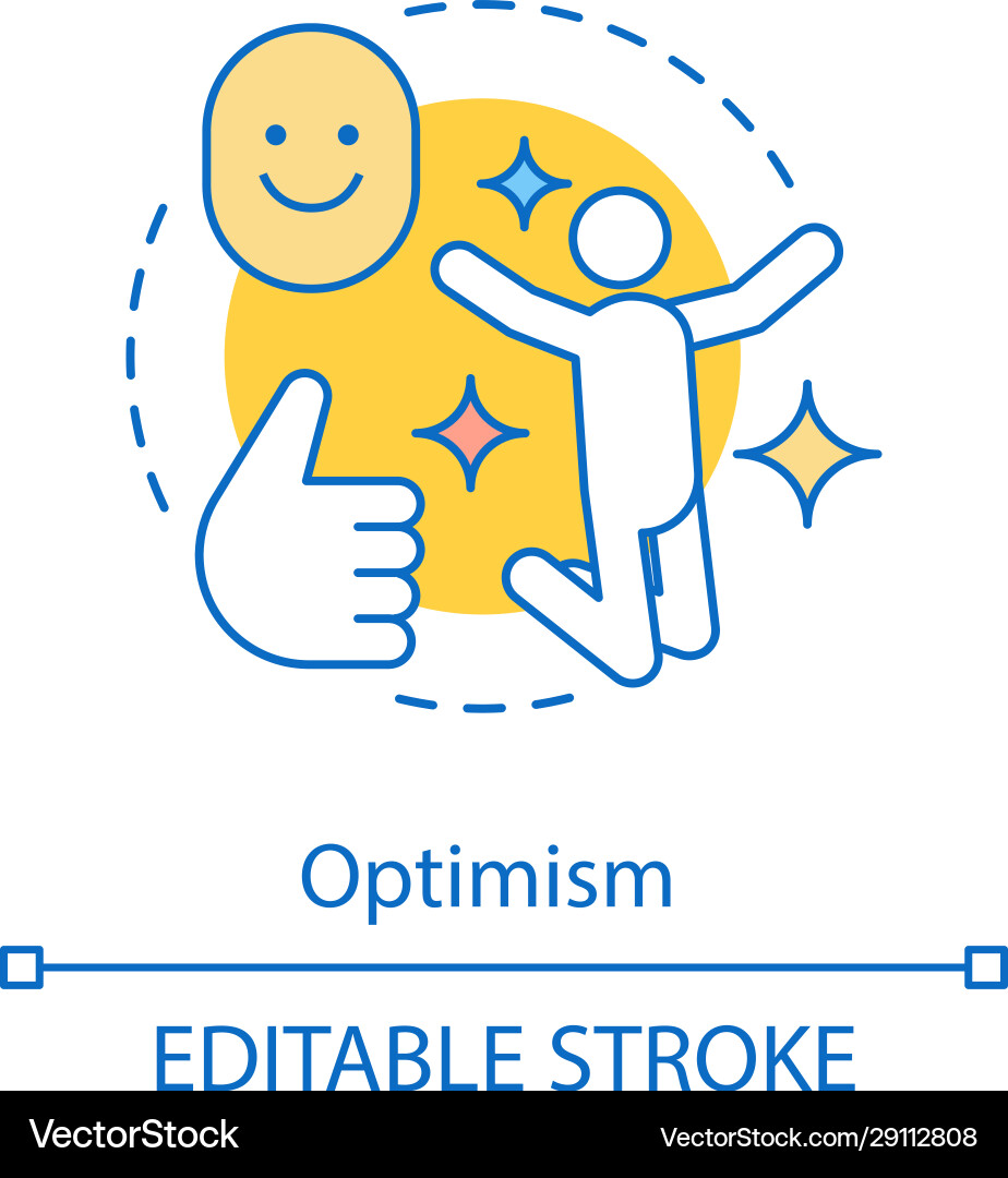 Optimism concept icon good mood enjoying life Vector Image