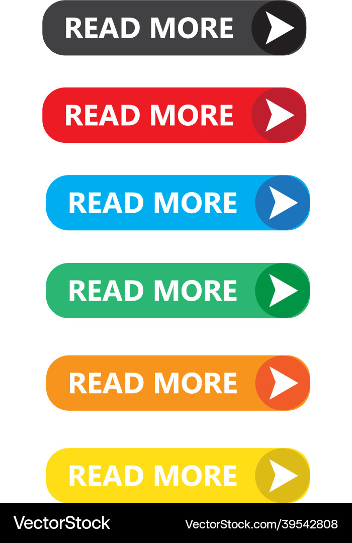 Read more colorful button set on white background vector image