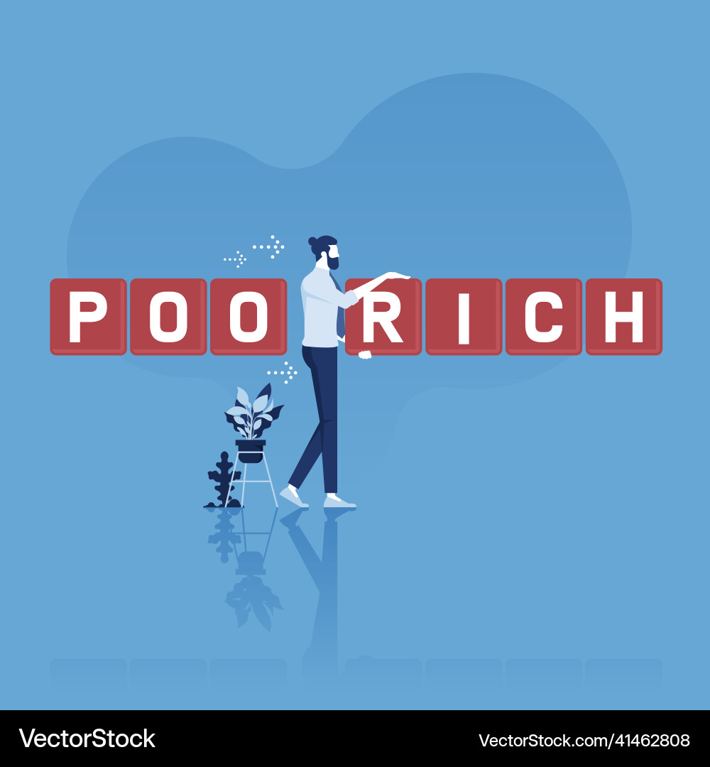 Rich vs. Poor: A Cube Shift vector image