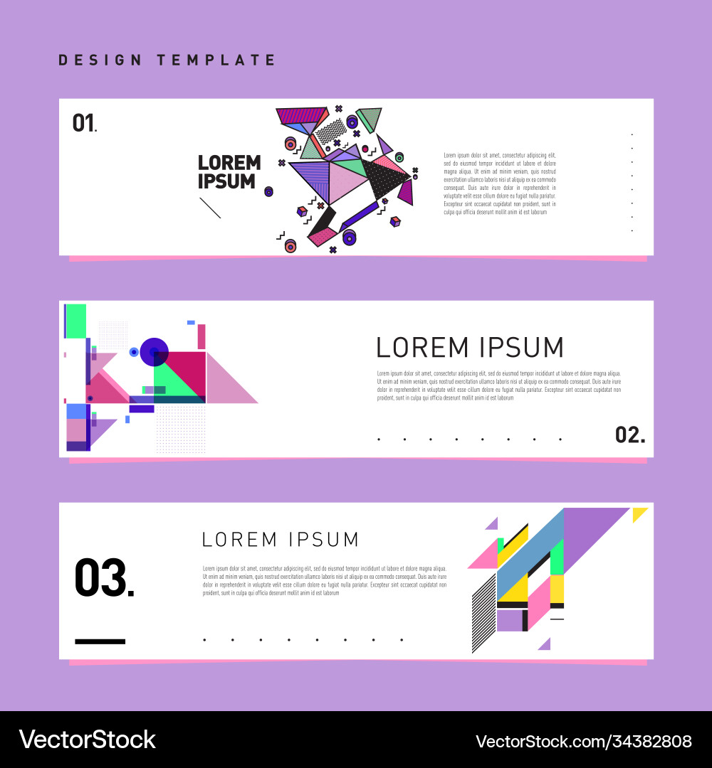 Set abstract banner web design template retro vector image