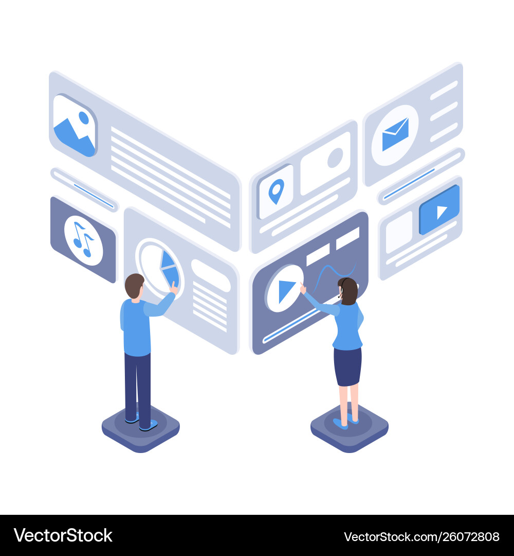 Software testing isometric Software testing isometric vector image