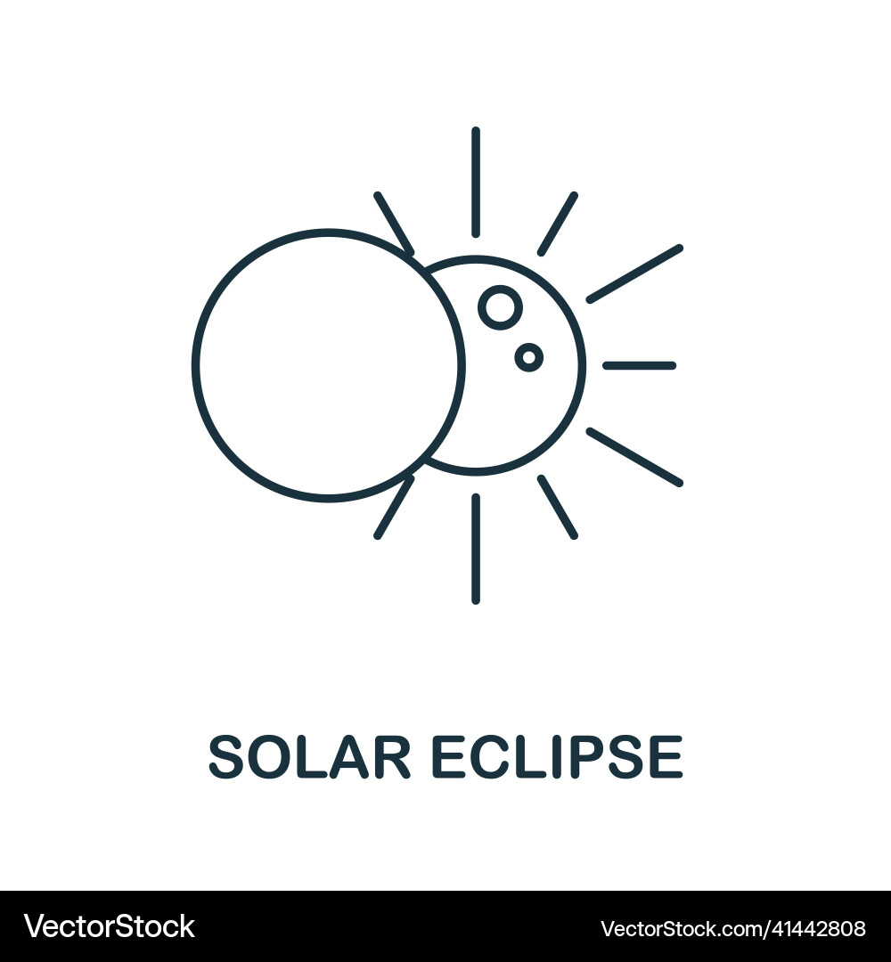 Solar eclipse icon line element from space Solar eclipse icon line element from space vector image